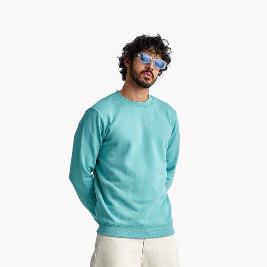 Irani turquoise color 320 GSM Cotton Sweatshirt - Ludic